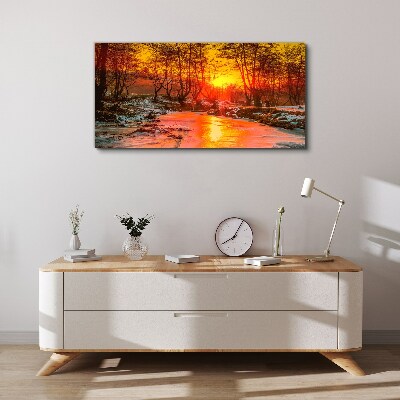 Vászonkép Arany óra a folyón