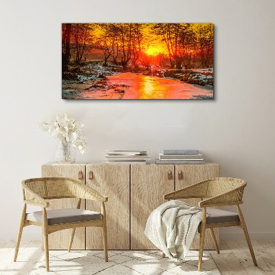 Vászonkép Arany óra a folyón