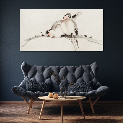 Vászonkép Szerelem madarakat egy ágon