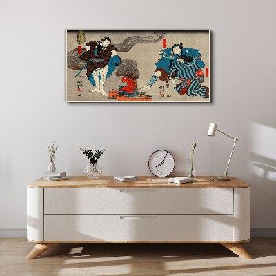 Vászonkép Hagyományos stílusú máglya jelenet