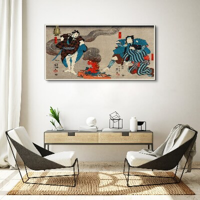 Vászonkép Hagyományos stílusú máglya jelenet