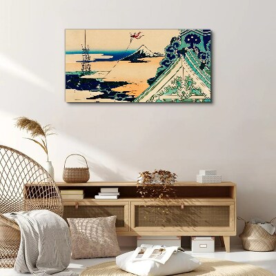 Vászonkép Téli táj sárkányral