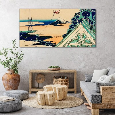 Vászonkép Téli táj sárkányral