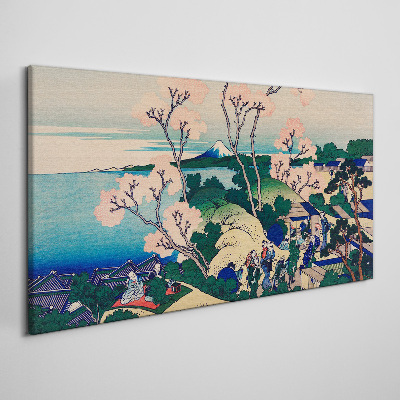 Vászonkép Tavaszi táj a Fuji-hegyen