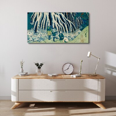 Vászonkép A fa alatt a téli tájon