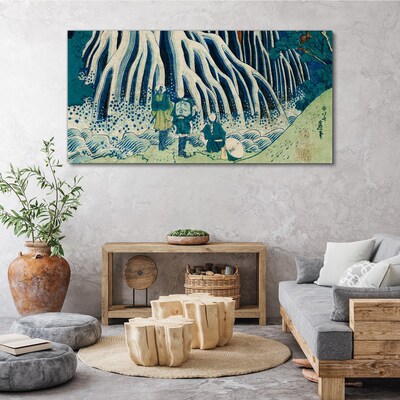 Vászonkép A fa alatt a téli tájon