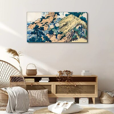 Vászonkép Japán falusi jelenet