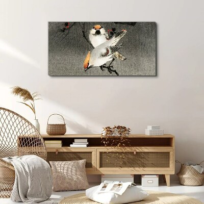 Vászonkép Madarak egy ágon