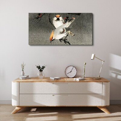 Vászonkép Madarak egy ágon