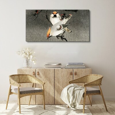 Vászonkép Madarak egy ágon