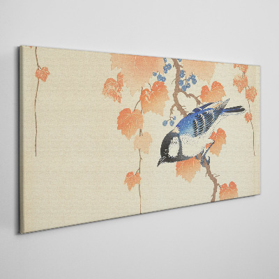 Vászonkép Madár a szőlő háttér