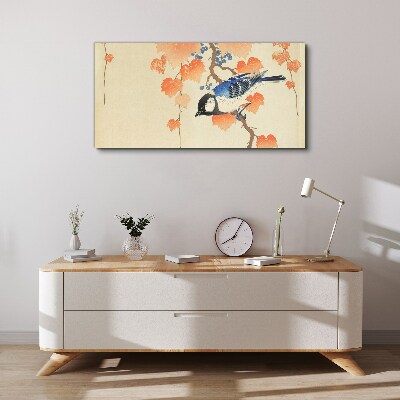 Vászonkép Madár a szőlő háttér