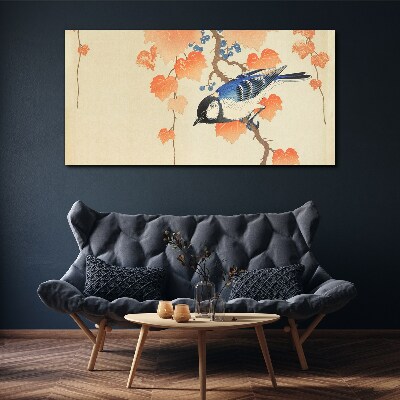 Vászonkép Madár a szőlő háttér