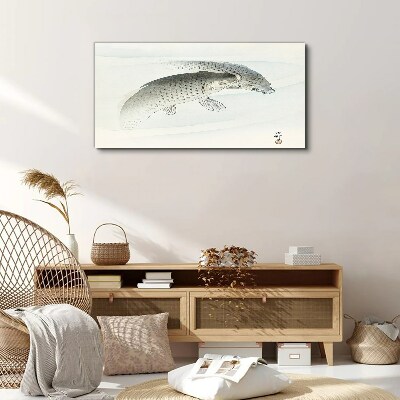 Vászonkép Hal táncol a nyugodt vízben