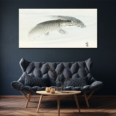 Vászonkép Hal táncol a nyugodt vízben