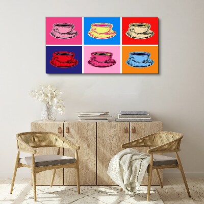 Vászonkép Színes csészék a háttérben