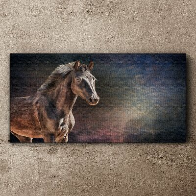 Vászonkép Portré egy ló egy absztrakt háttér