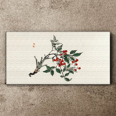 Vászonkép Piros gyümölcs egy ágon