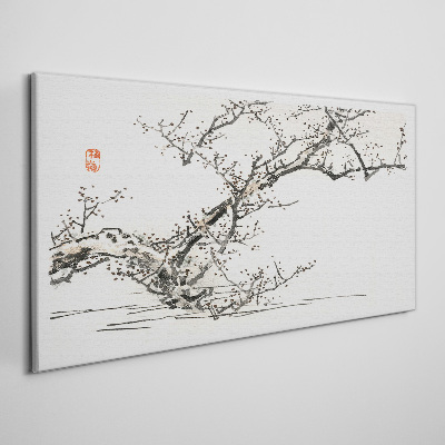 Vászonkép Japán stílusú virágos ág