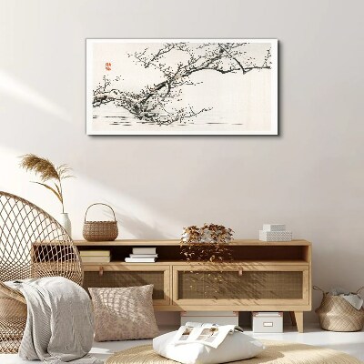 Vászonkép Japán stílusú virágos ág