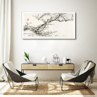 Vászonkép Japán stílusú virágos ág