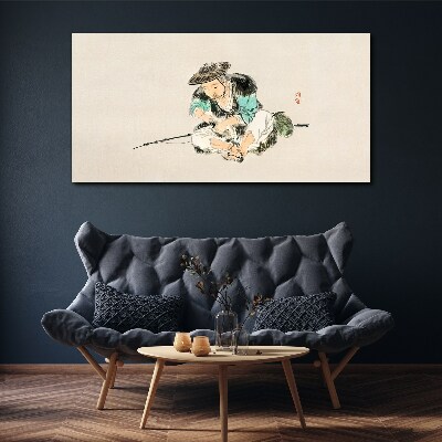 Vászonkép Gyermekkor egy macskával