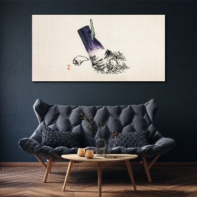 Vászonkép Egy kéz ecsettel és kagylóval