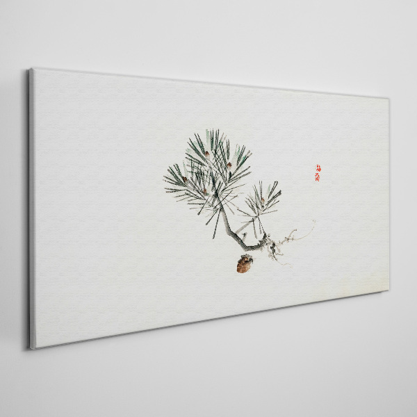 Vászonkép Fenyőfa fehér alapon