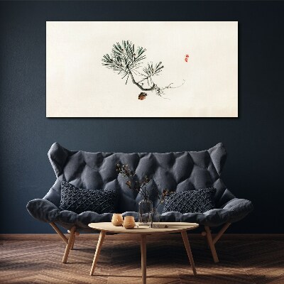 Vászonkép Fenyőfa fehér alapon