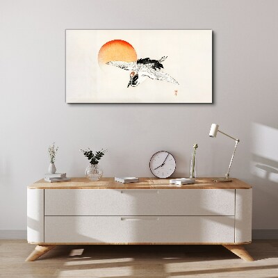 Vászonkép Arany Hajnal daruval