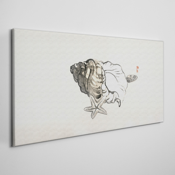 Vászonkép Tengeri csillag kagyló