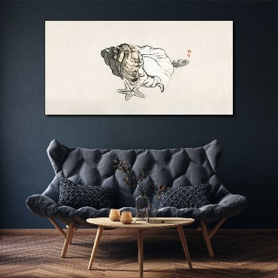 Vászonkép Tengeri csillag kagyló