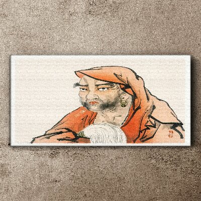 Vászonkép Népviseletben nő portréja