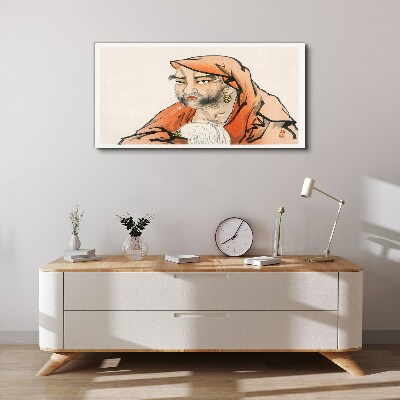 Vászonkép Népviseletben nő portréja