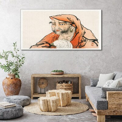 Vászonkép Népviseletben nő portréja