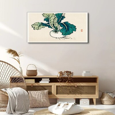 Vászonkép Zöld retek világos alapon