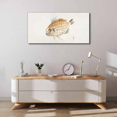 Vászonkép Arany hal fehér háttér