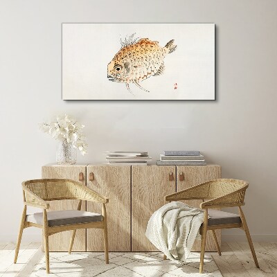 Vászonkép Arany hal fehér háttér