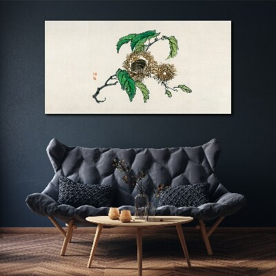 Vászonkép Gesztenye ág levelekkel