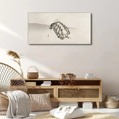 Vászonkép Teknős minimalista háttérrel