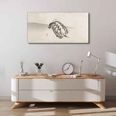 Vászonkép Teknős minimalista háttérrel