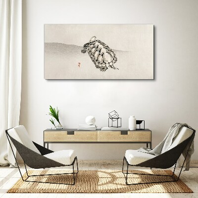 Vászonkép Teknős minimalista háttérrel