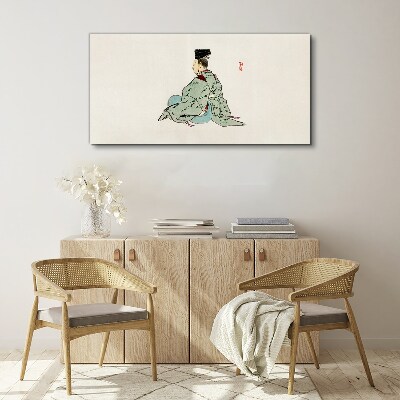 Vászonkép Japán szépség hagyományos kimonóban