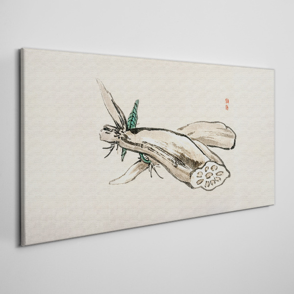 Vászonkép Pillangó lótusz háttéren