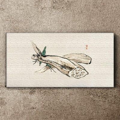 Vászonkép Pillangó lótusz háttéren