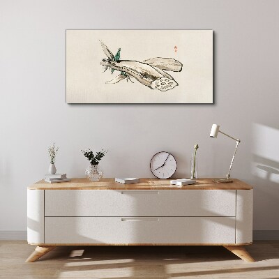 Vászonkép Pillangó lótusz háttéren