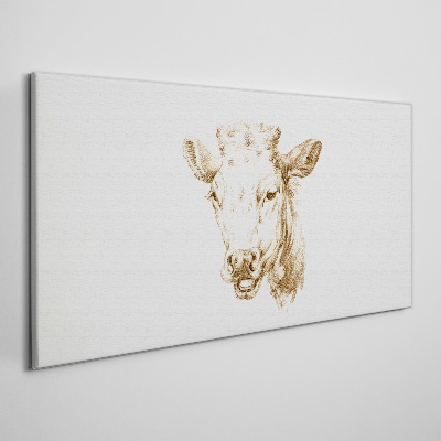 Vászonkép Barna árnyalatú tehén portréja