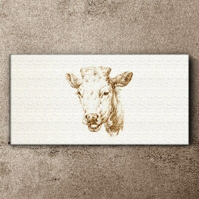 Vászonkép Barna árnyalatú tehén portréja