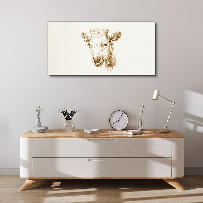 Vászonkép Barna árnyalatú tehén portréja