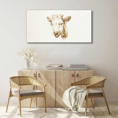 Vászonkép Barna árnyalatú tehén portréja